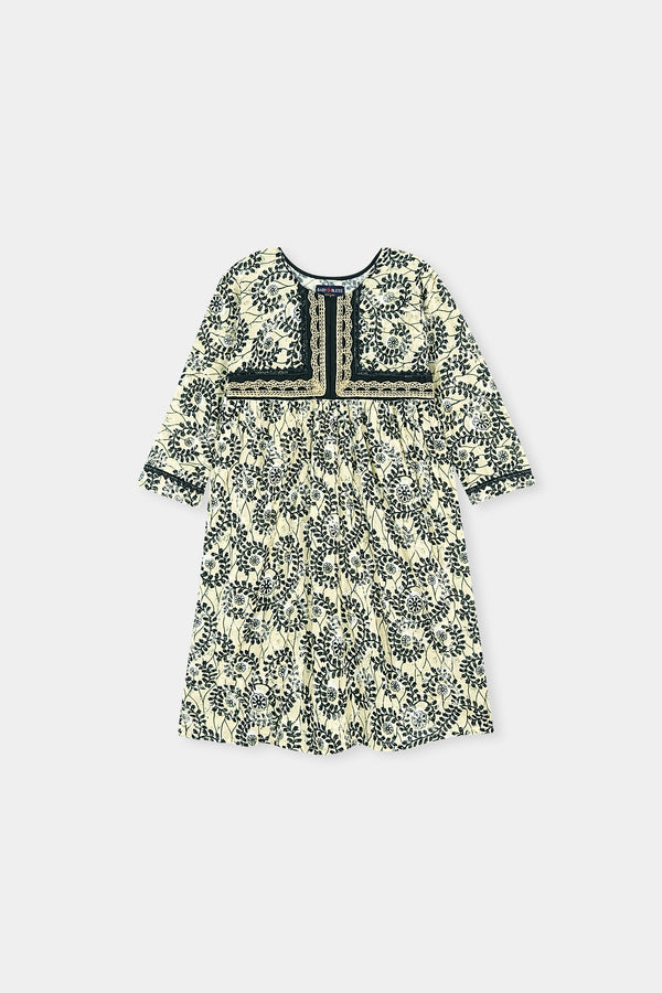 Embroidered Painted frock 2pc